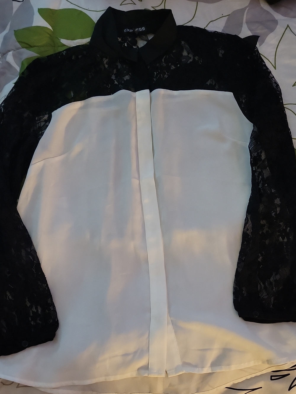 Express Long sleeve blouse with lace sleeves